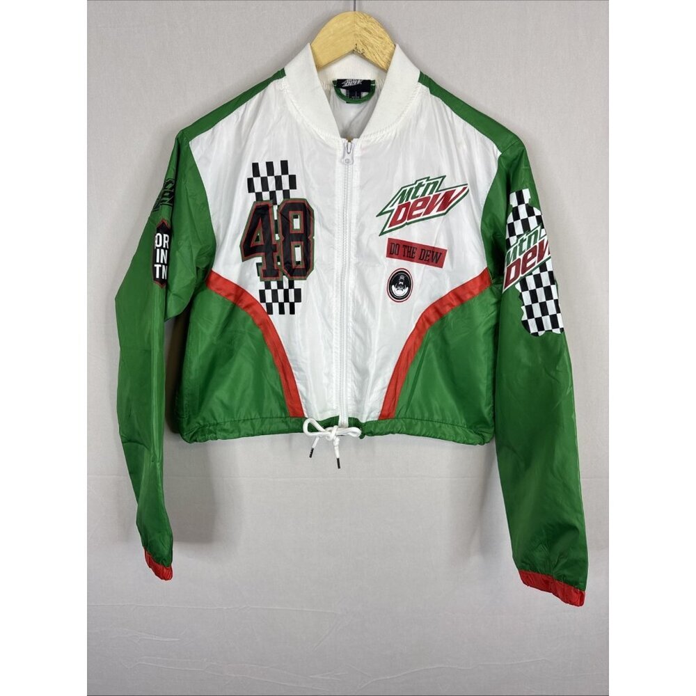 Forever 21 Mountain Dew Light Weight Bomber Windbreaker Jacket Womens Size Small